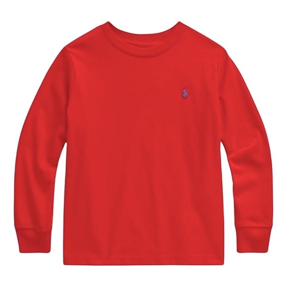 RALPH LAUREN • Red Polo Long Sleeve Tee - Picture 1 of 4